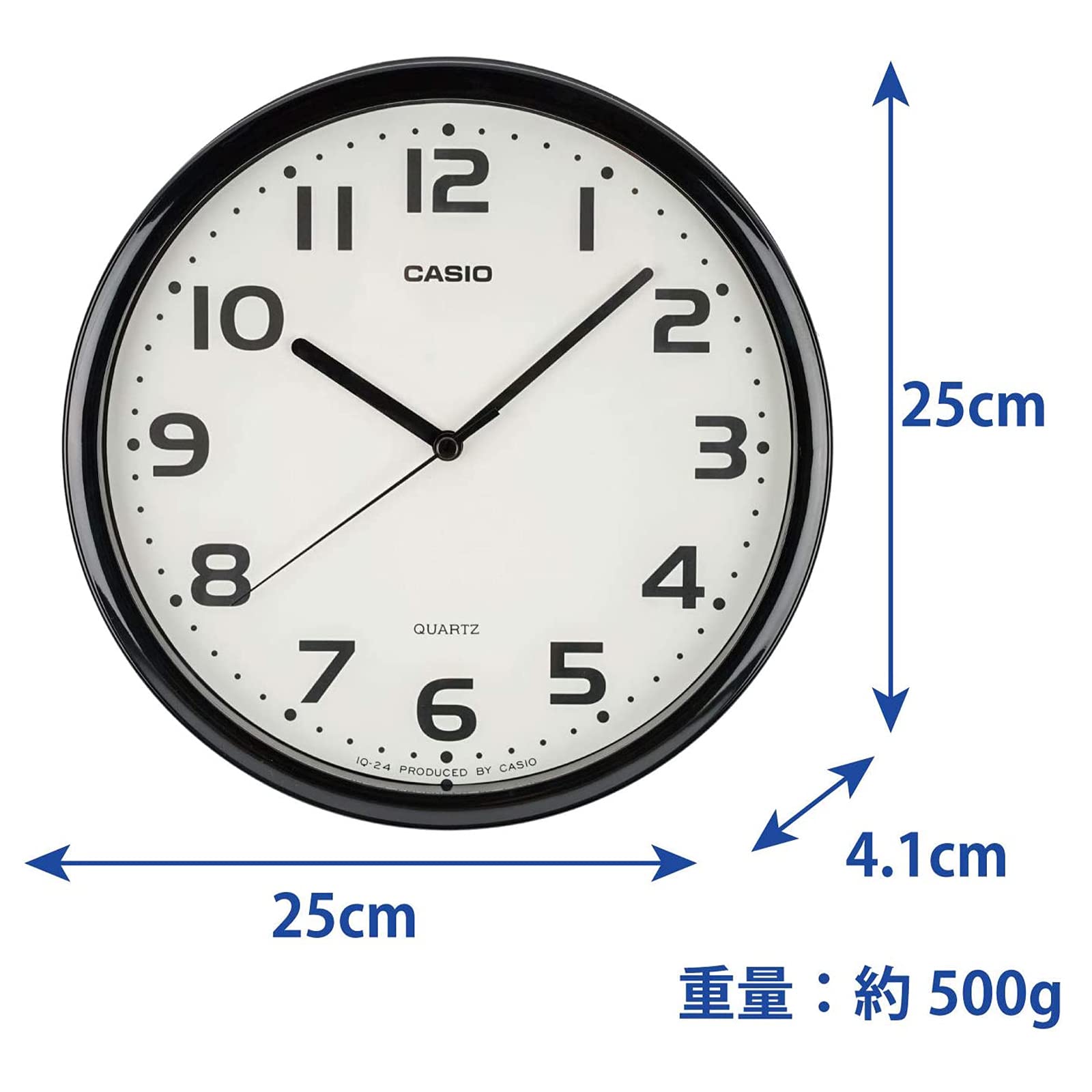 Amazon.co.jp: CASIO(カシオ) 掛け時計 壁掛け時計 ブラック 黒
